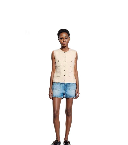 Sequined Vest with Silver Accents