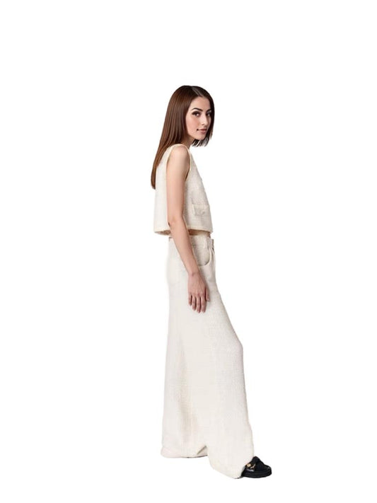 Cropped Vest Jacket with Embellished Buttons