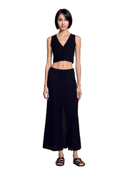 Cropped Top in in Black Knit