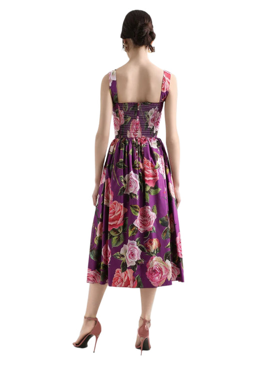 Rosabelle Vintage Rose Midi Dress
