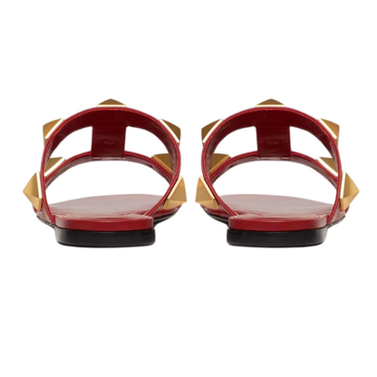 Roman Style Sandals in Red Genuine Leather