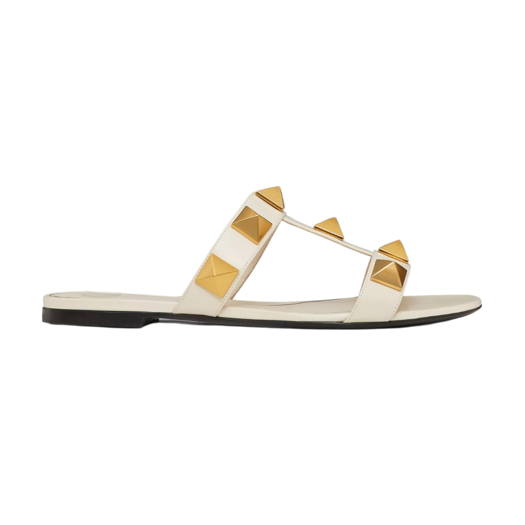 Roman Style Sandals in White Genuine Leather