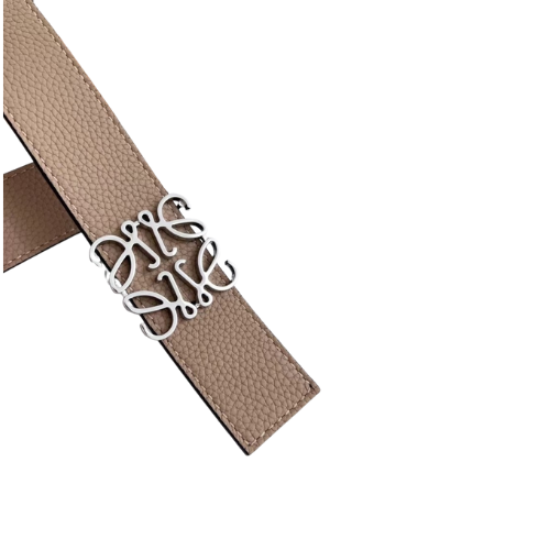 Grosgrain Leather Belt with Silver Buckle