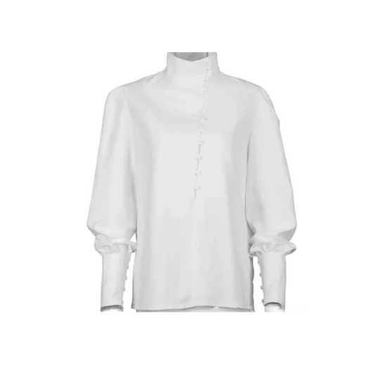 Shirt with Long Sleeves and Stand-up Collar