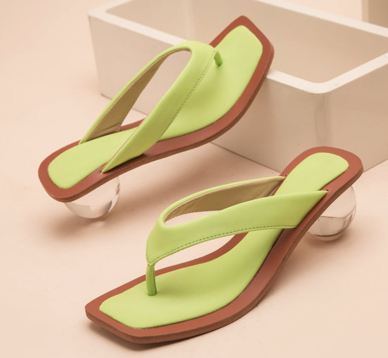 Sandals with Transparent Heel