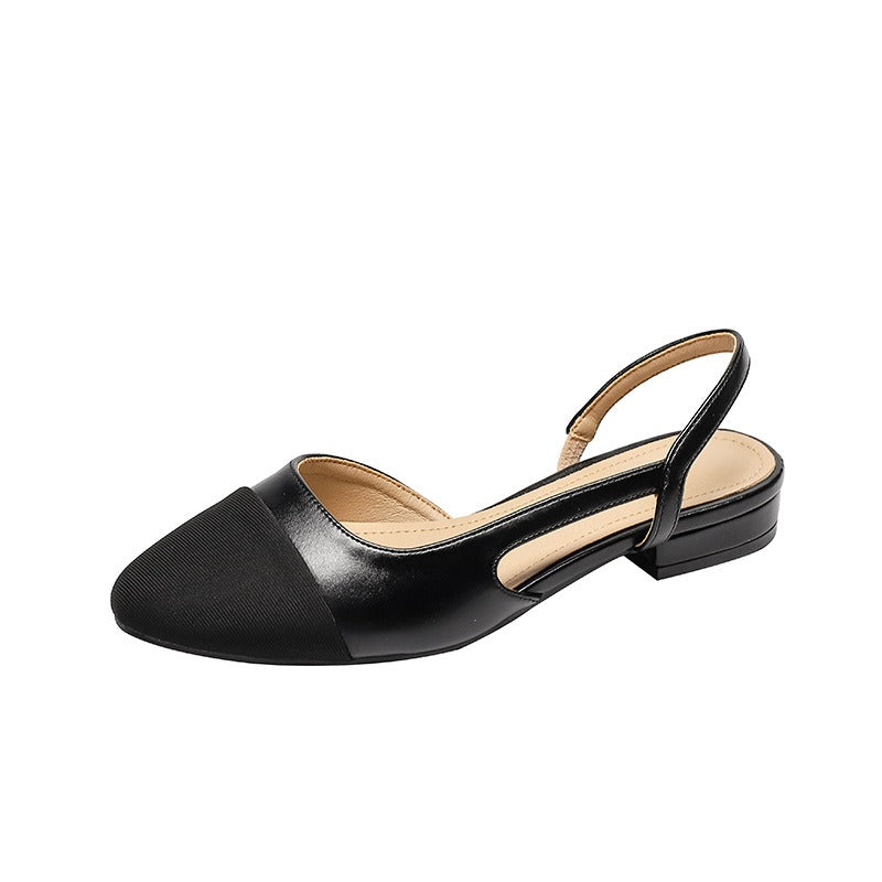 Ballet Slingback Pumps with Black Toe Point