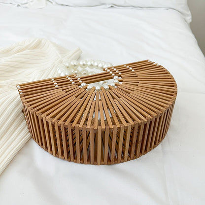 Ručně tkaná bambusová kabelka