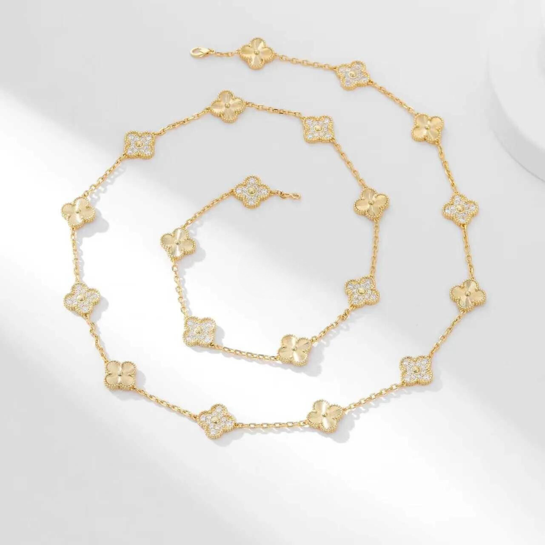 18K Gold Plated Clover Necklace