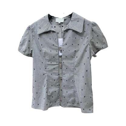 Short Sleeved Hirt with Hook Buttons