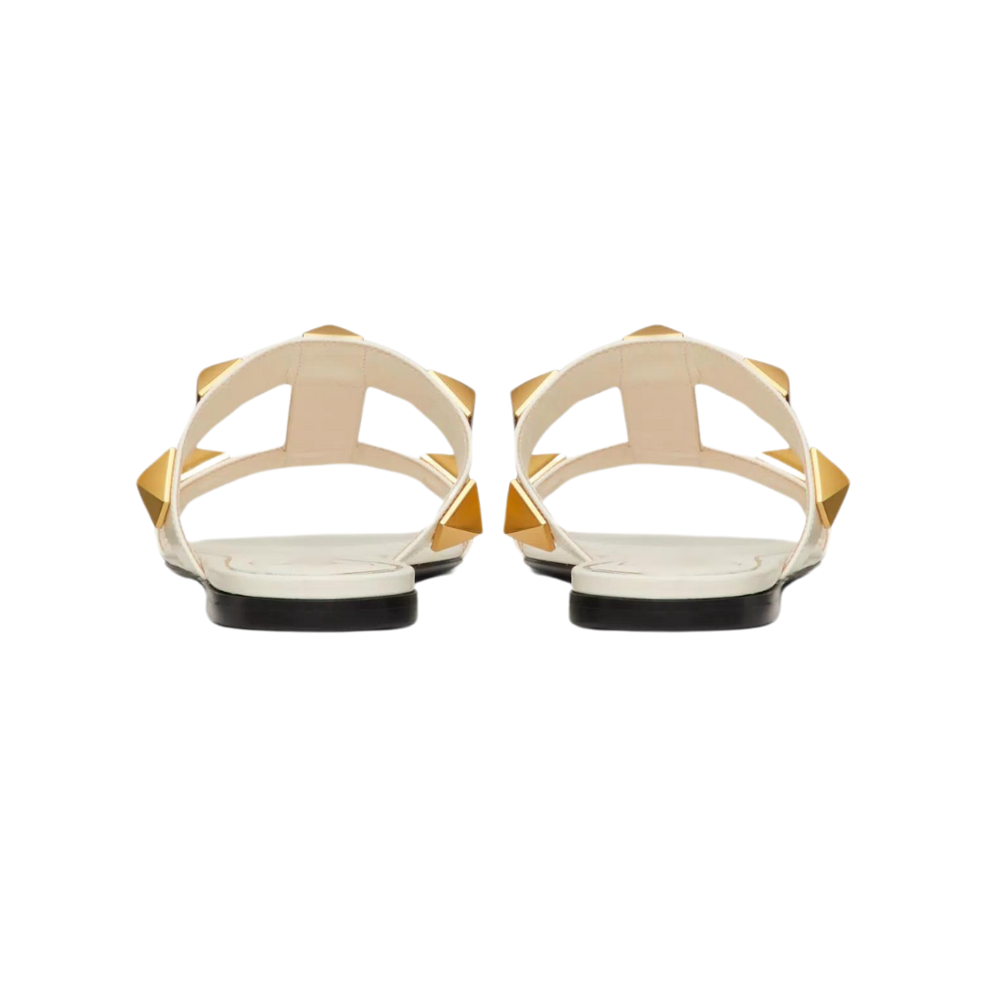 Roman Style Sandals in White Genuine Leather