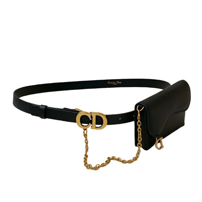 Belt with Bag in Black Genuine Leather