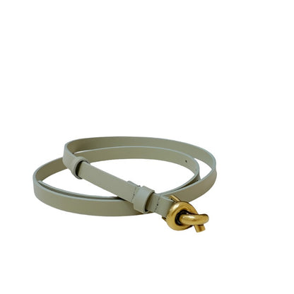 Genuine Leather Belt with Knotted Buckle