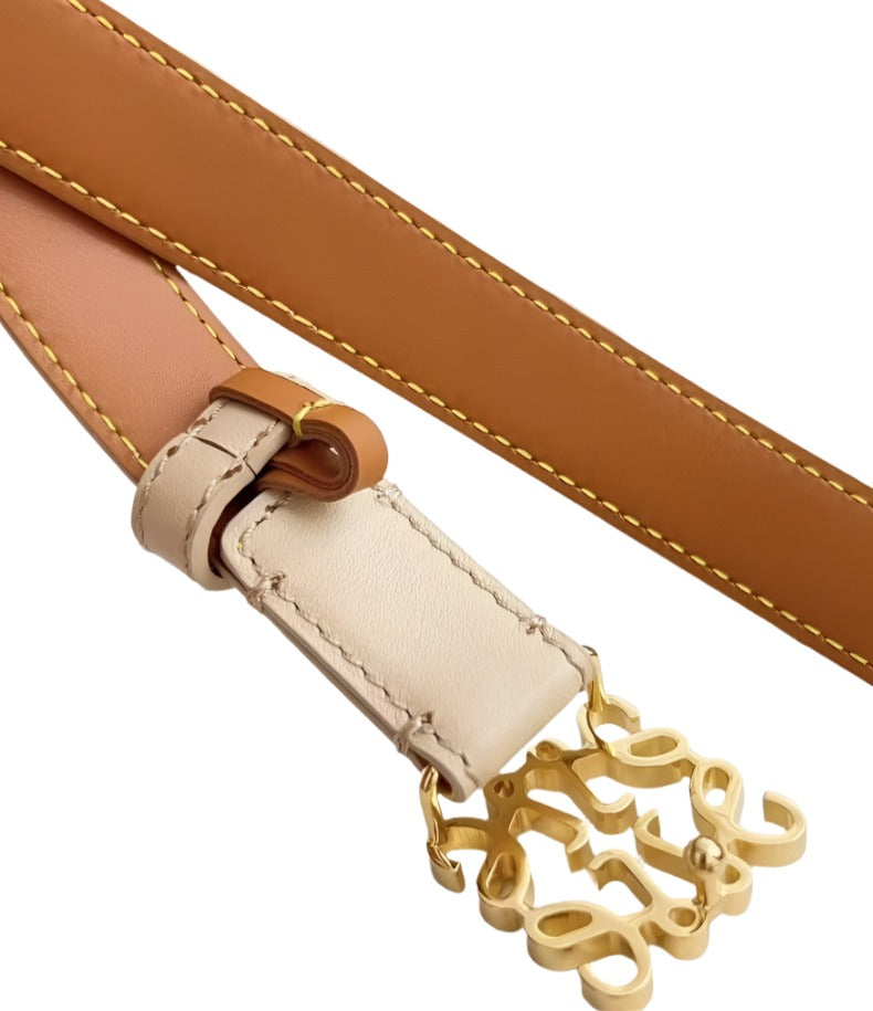 Double Stitched Genuine Leather Belt