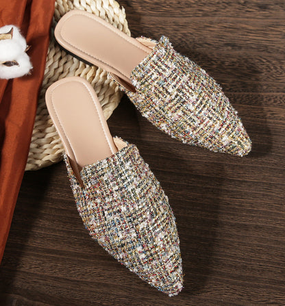 Mules in Tweed con Paillettes