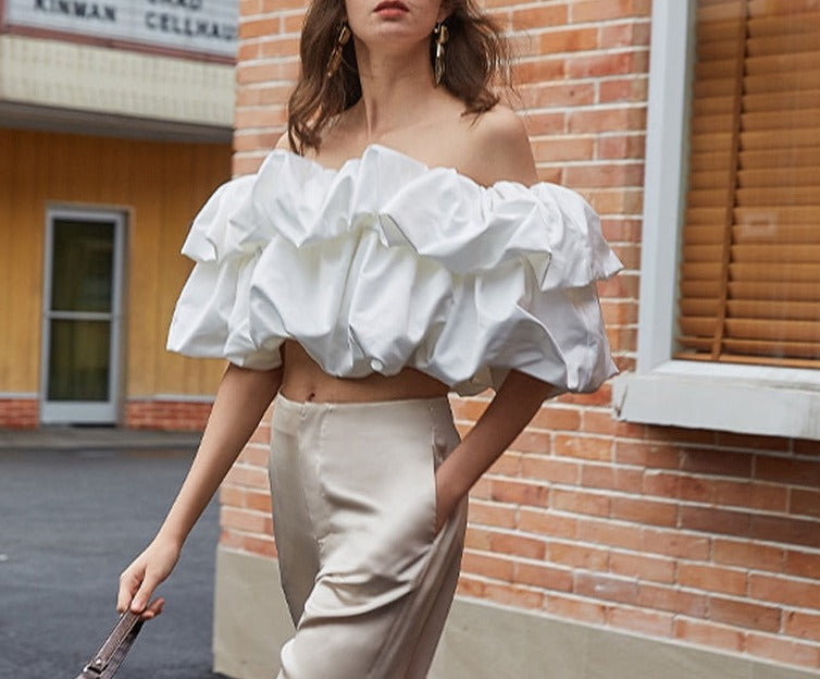 Bustier Top with Maxi Ruffled Frill
