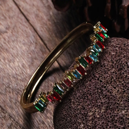 Bracelet with Oblong Inlayed Zircon