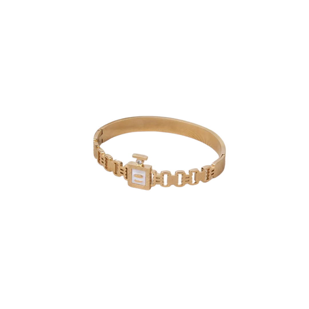 18K Gold Plated Geometric Bangle