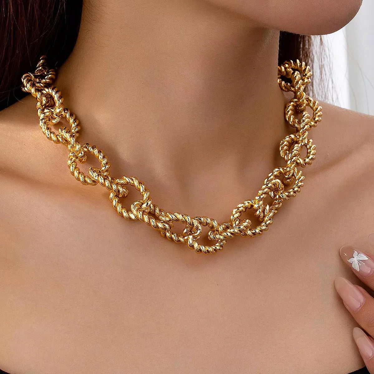 18K Gold-Plated Link Necklace – Passepartout Di Carte Blanche