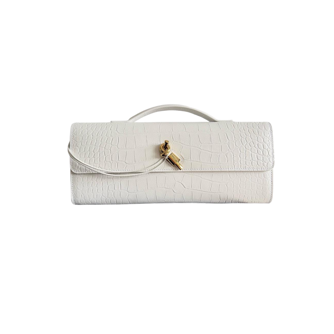 Embossed Genuine Leather Clutch Bag