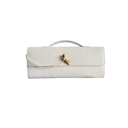 Embossed Genuine Leather Clutch Bag