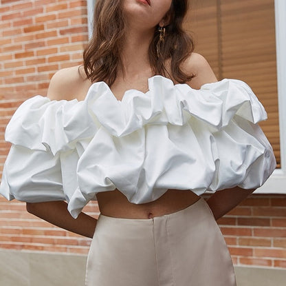 Bustier Top with Maxi Ruffled Frill