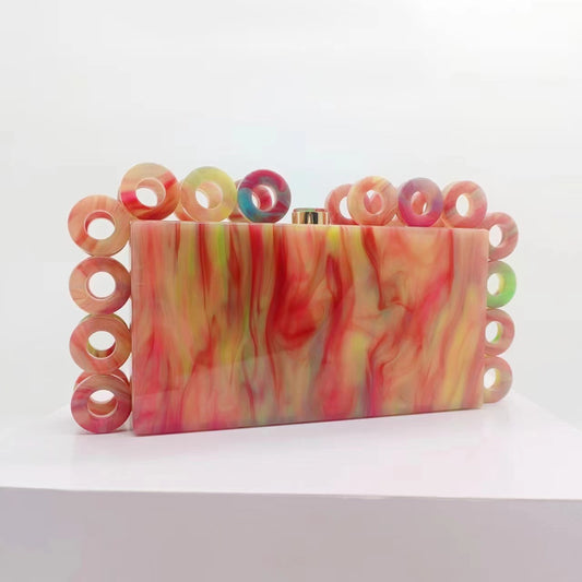 Clutch Bag with Acrylic Scalloping