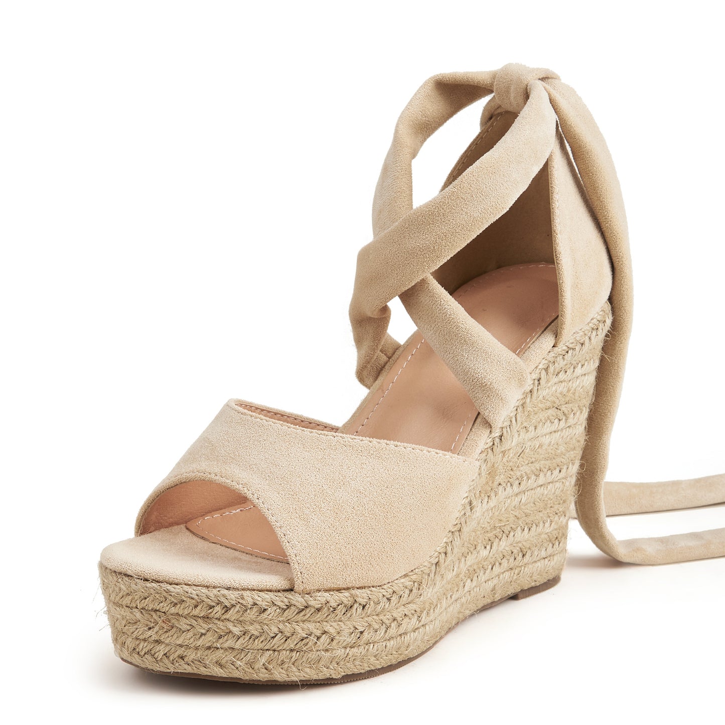 Espadrille Sandals with Open Toe and Laces