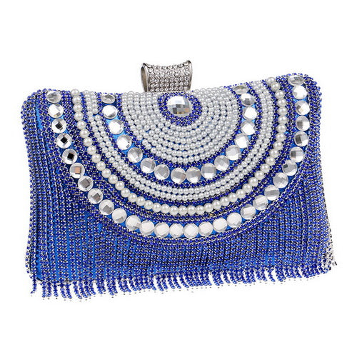 Clutch Bag with Rhinestone Tassels