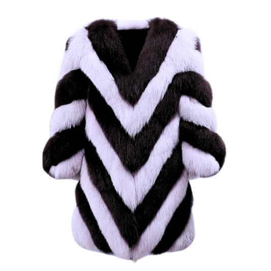 Monochromatic Faux Rabbit Fur Coat
