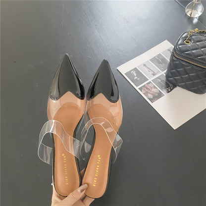 Mules with Heart Shaped Pointed Toe