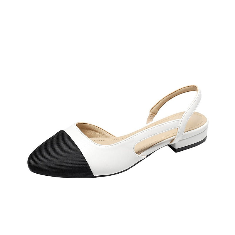 Ballet Slingback Pumps with Black Toe Point