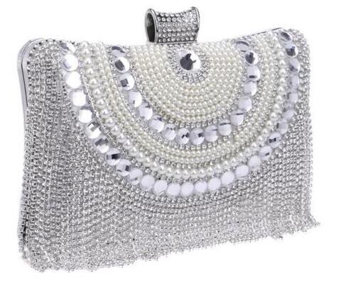 Clutch Bag with Rhinestone Tassels