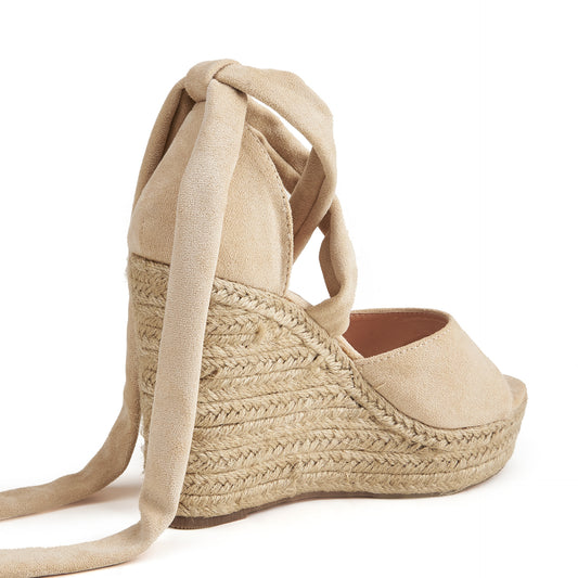 Espadrille Sandals with Open Toe and Laces