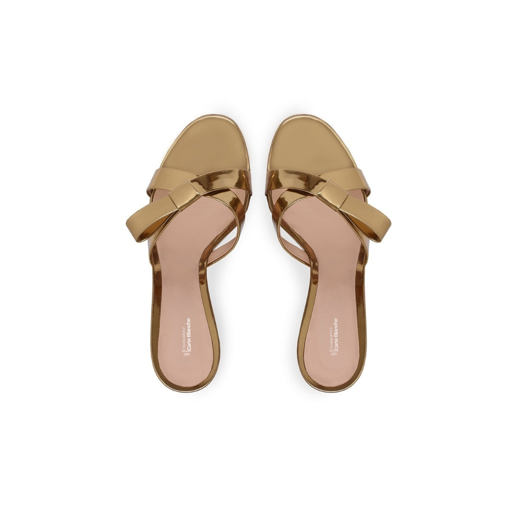 Sandals in Glass Gold Vegan Leather