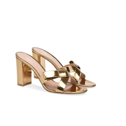 Sandals in Glass Gold Vegan Leather