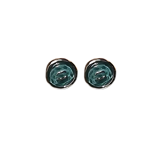 Silver Plated Stud Earrings with Crystal Inlay