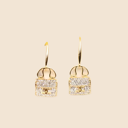 18K Gold Plated Lock Earrings