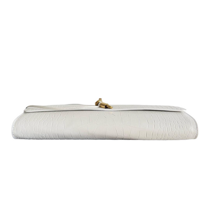 Embossed Genuine Leather Clutch Bag