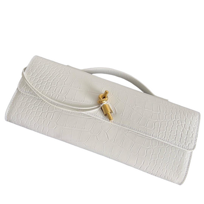 Embossed Genuine Leather Clutch Bag