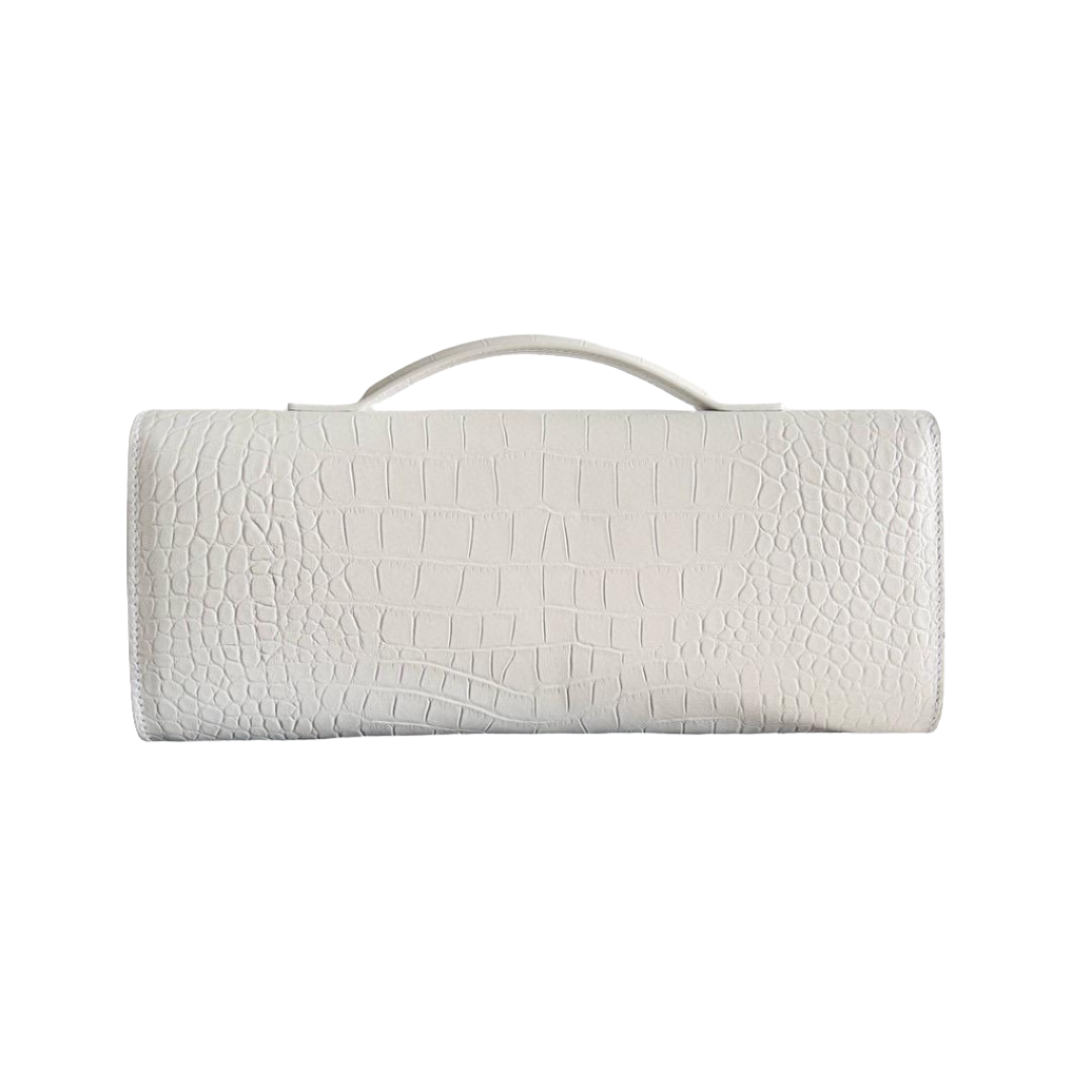 Embossed Genuine Leather Clutch Bag