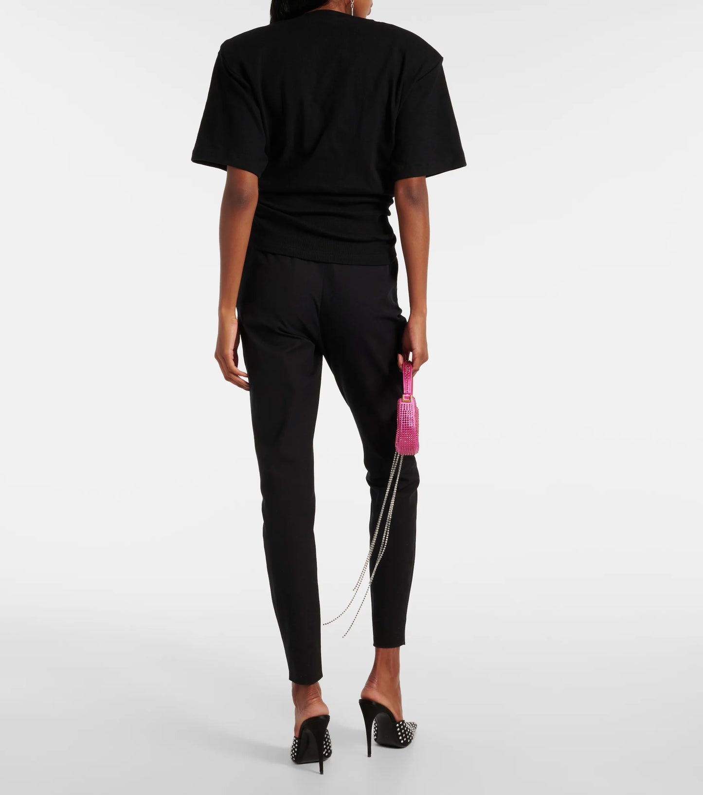 Cropped Tie Knot Tee in Black