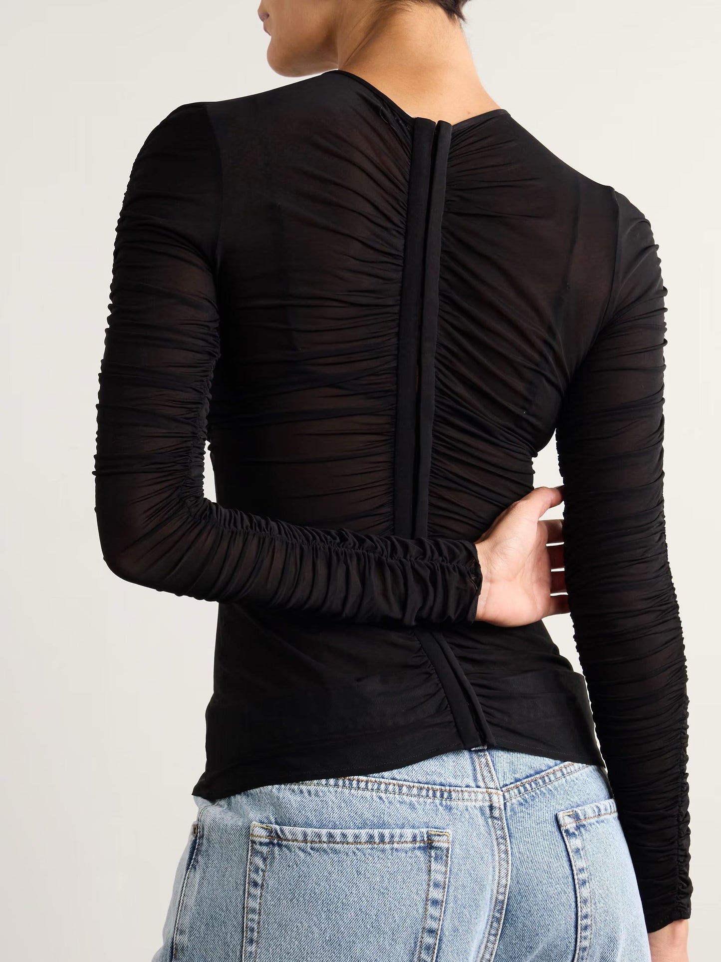 Elegant Ruched Top in Black