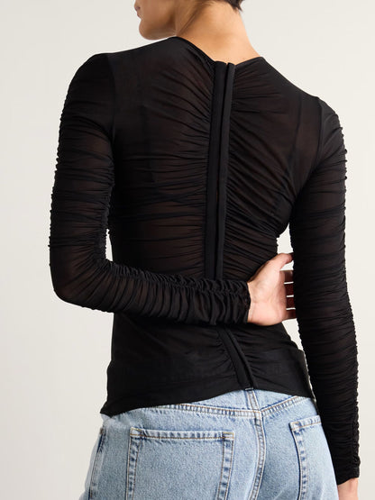 Elegant Ruched Top in Black