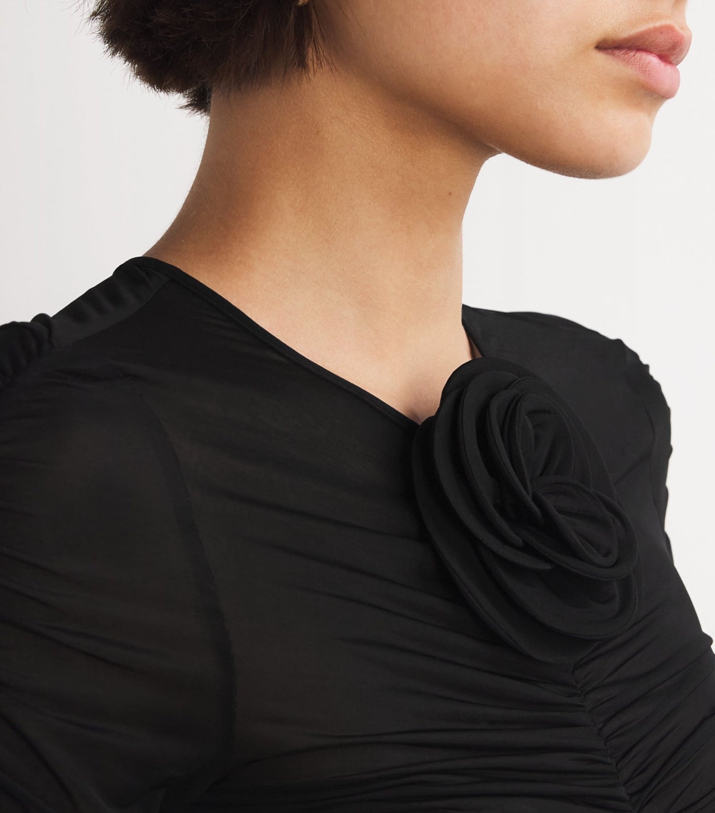 Elegant Ruched Top in Black