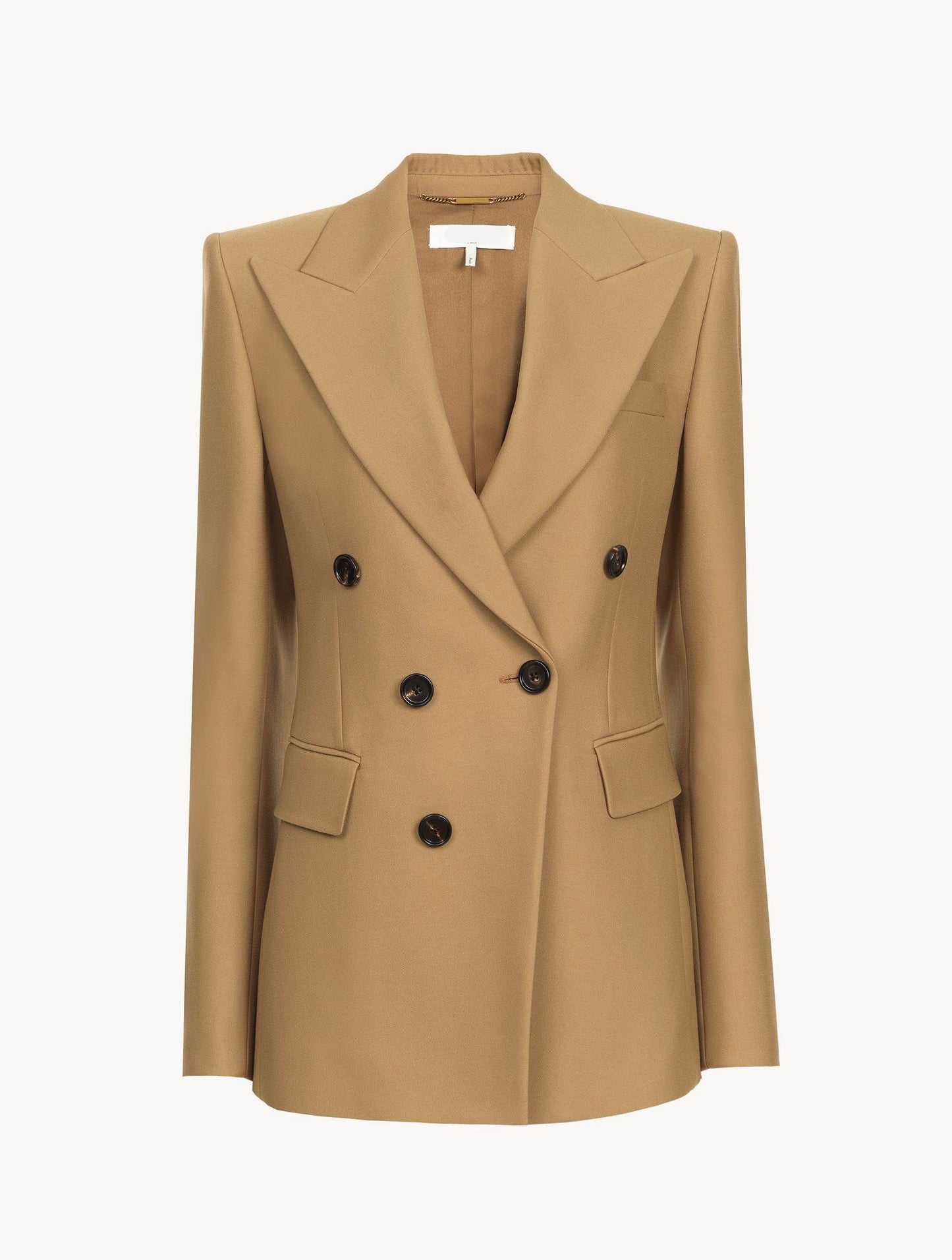 Double-Breasted Blazer with Lapels and Contrasting Buttons