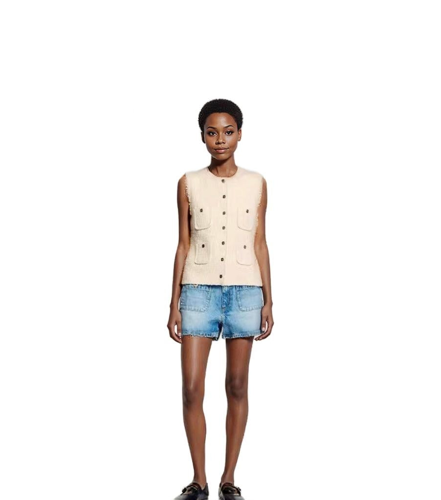 Sequined Vest with Silver Accents