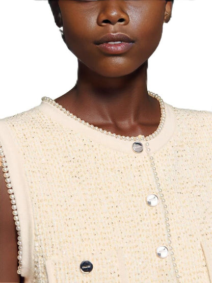 Sequined Vest with Silver Accents