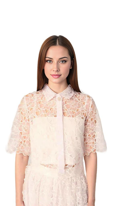 Embroidered Cotton Lace Top