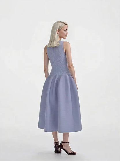 Bejewelled Midi Dress with Ballooning Skirt