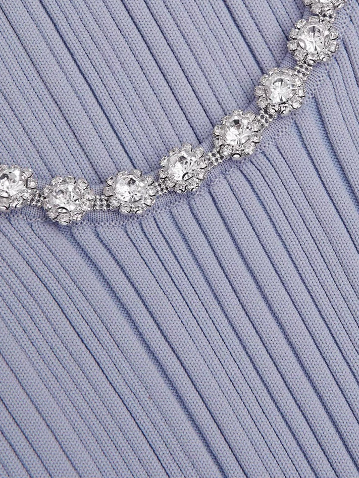 Bejewelled Midi Dress with Ballooning Skirt